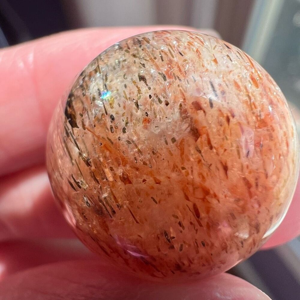 Golden Rutilated Quartz Marble Sphere - Picture 12 of 13